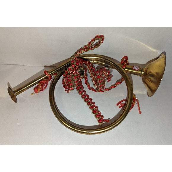 5 Handmade India Exotics Vtg Brass French Horn Bugle Tassel Ornament Christmas - Picture 5 of 11